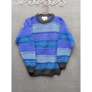 Nomadic Traders 100% Sheepwool Sweater Handmade Granny Core Grandma Size M